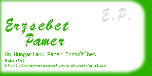 erzsebet pamer business card